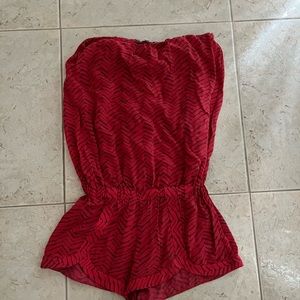 Alexis Red Strapless Romper